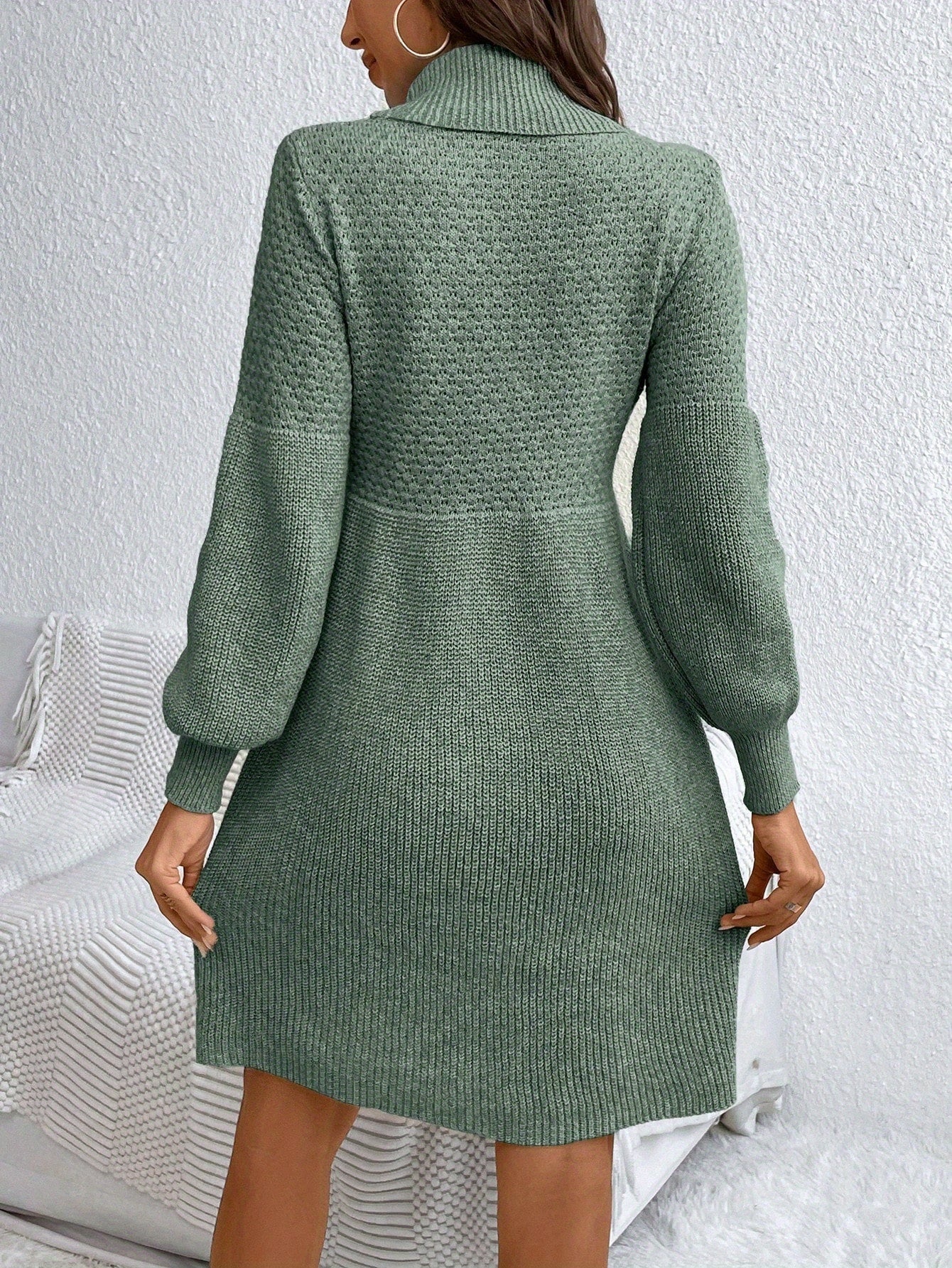 Elara | High-Neck Knit Sweater Dress