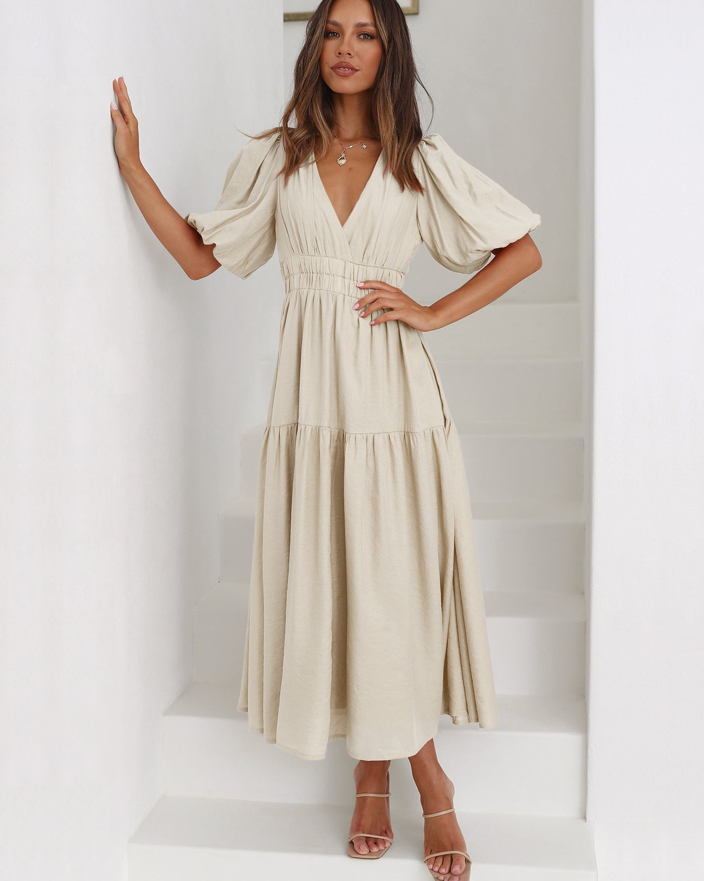 Rivka | Puff & Flow Maxi Dress - Avery & Hart Boutique