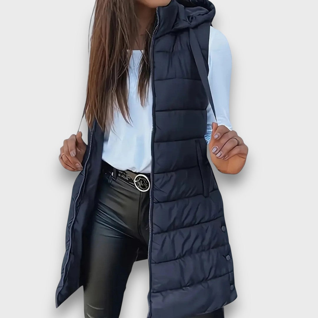 Kaira | Casual sleeveless hooded puffer vest