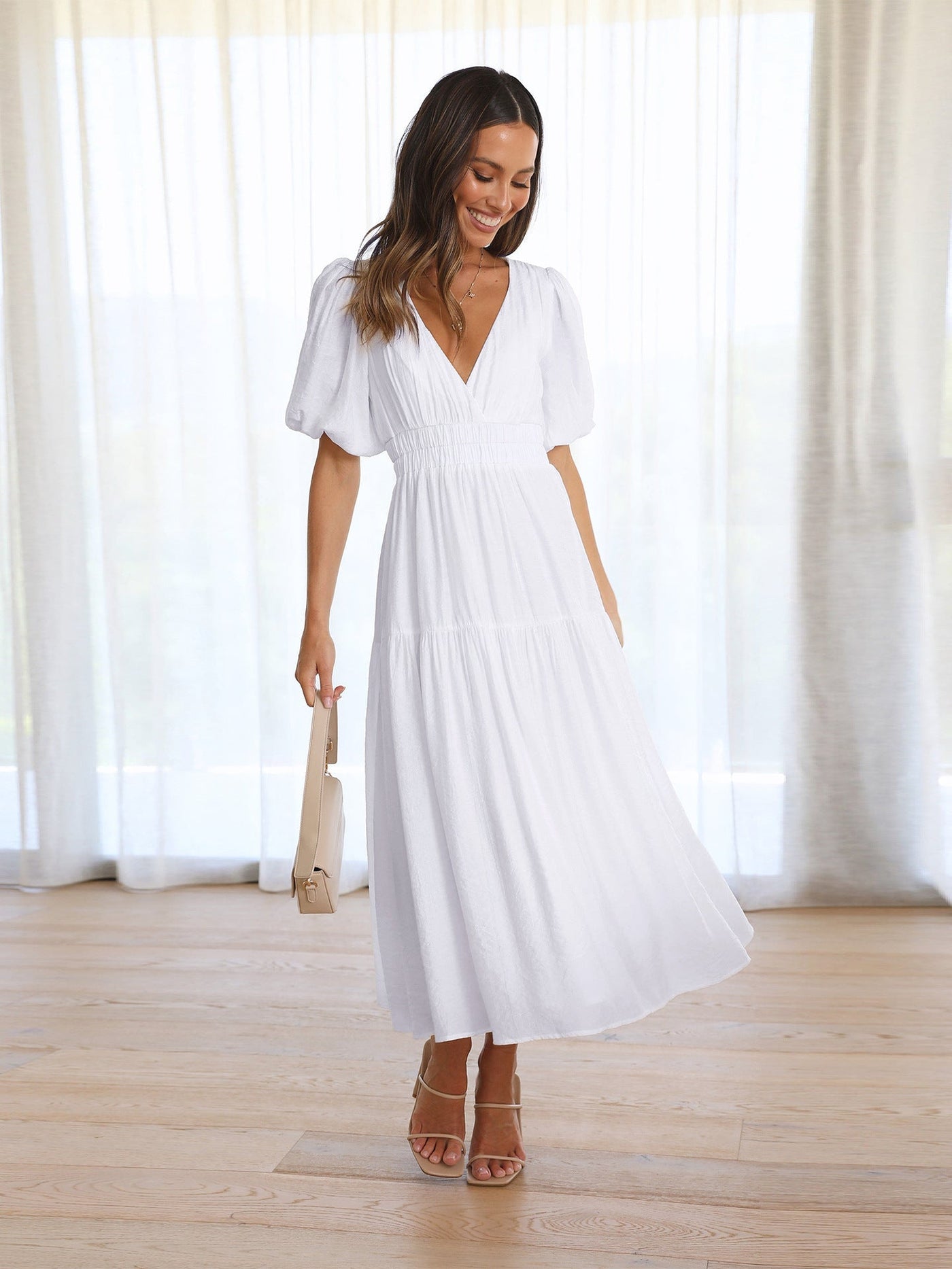 Rivka | Puff & Flow Maxi Dress - Avery & Hart Boutique