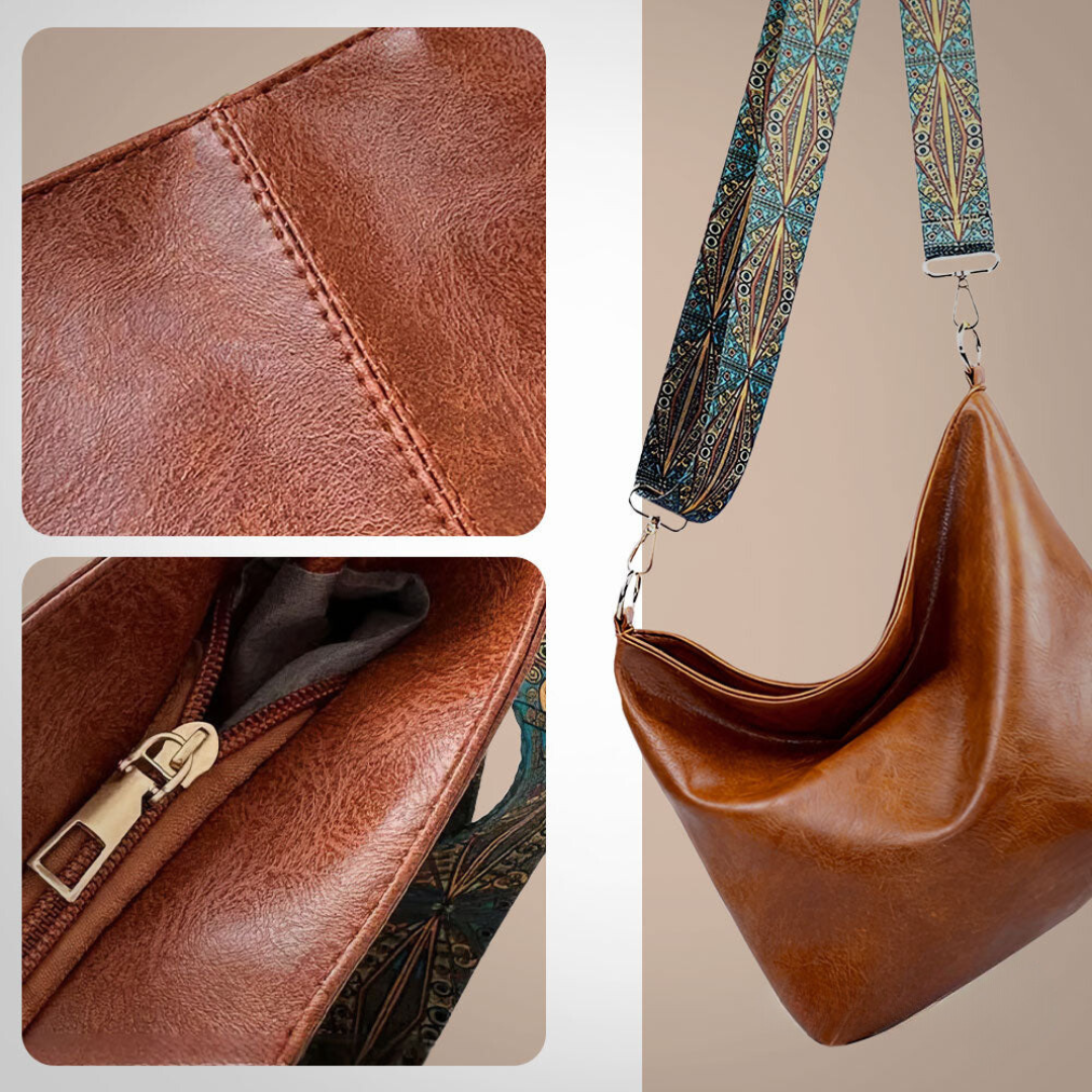 Fatima | Vintage Long Strap Leather Bag