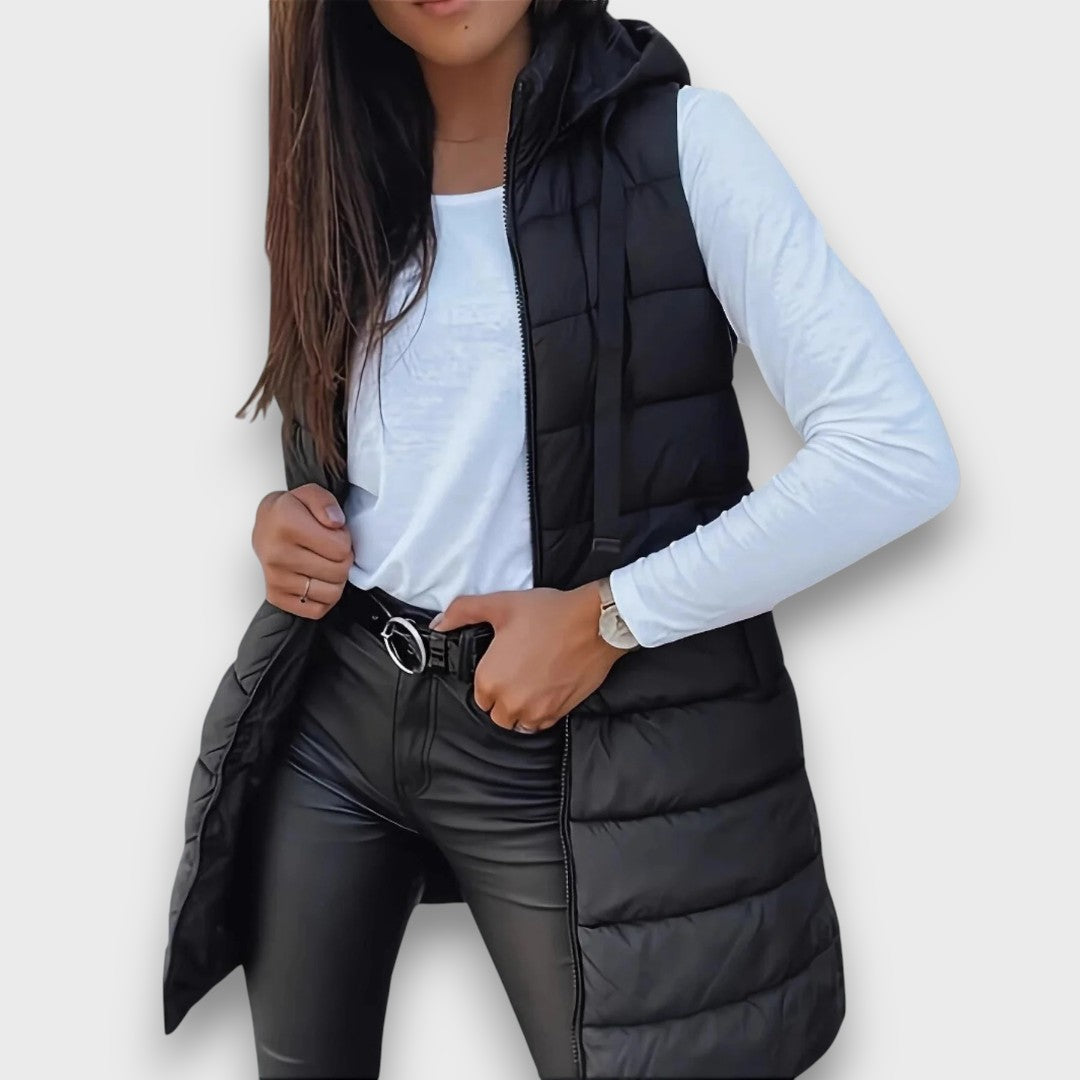 Kaira | Casual sleeveless hooded puffer vest
