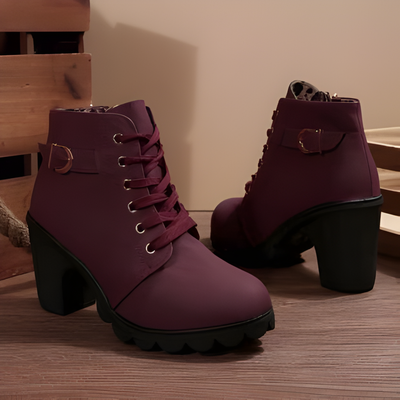 Joanne | Lace-Up Buckle Ankle Boots