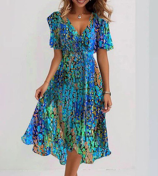 Sapphire | Breezy Blue Midi Dress - Avery & Hart Boutique