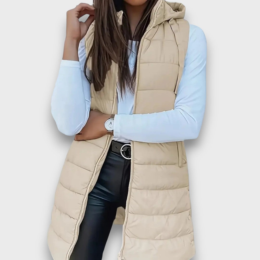Kaira | Casual sleeveless hooded puffer vest