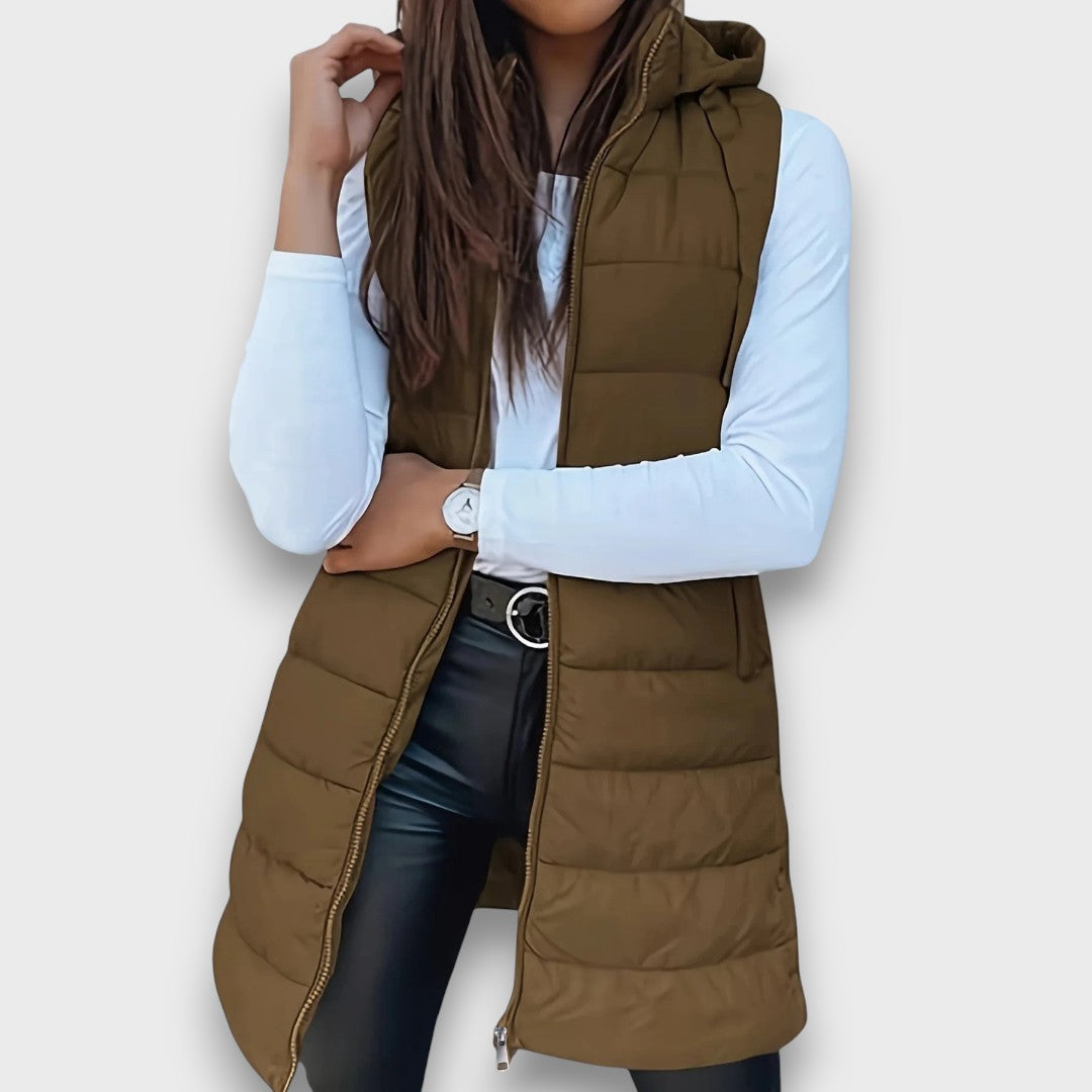 Kaira | Casual sleeveless hooded puffer vest