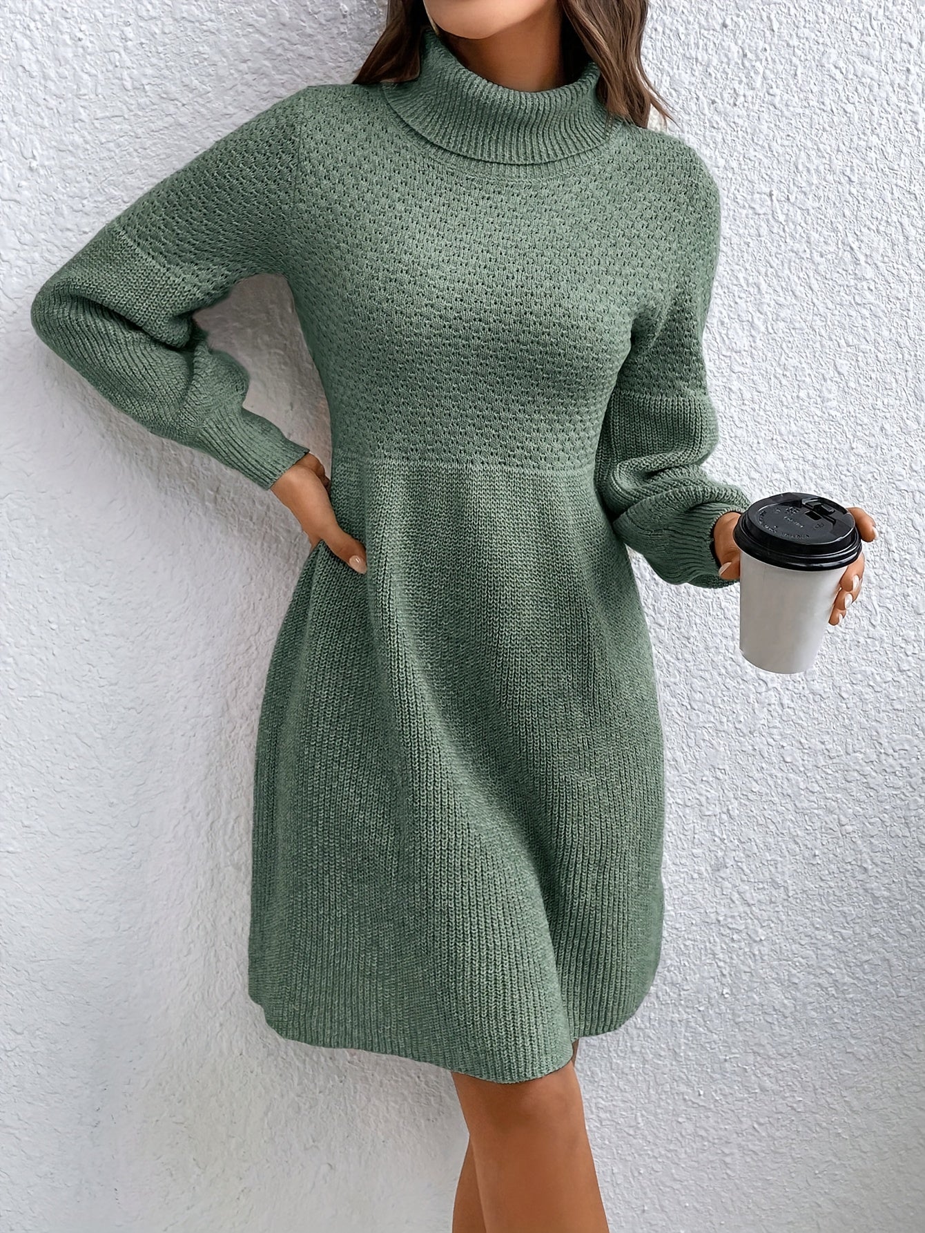 Elara | High-Neck Knit Sweater Dress