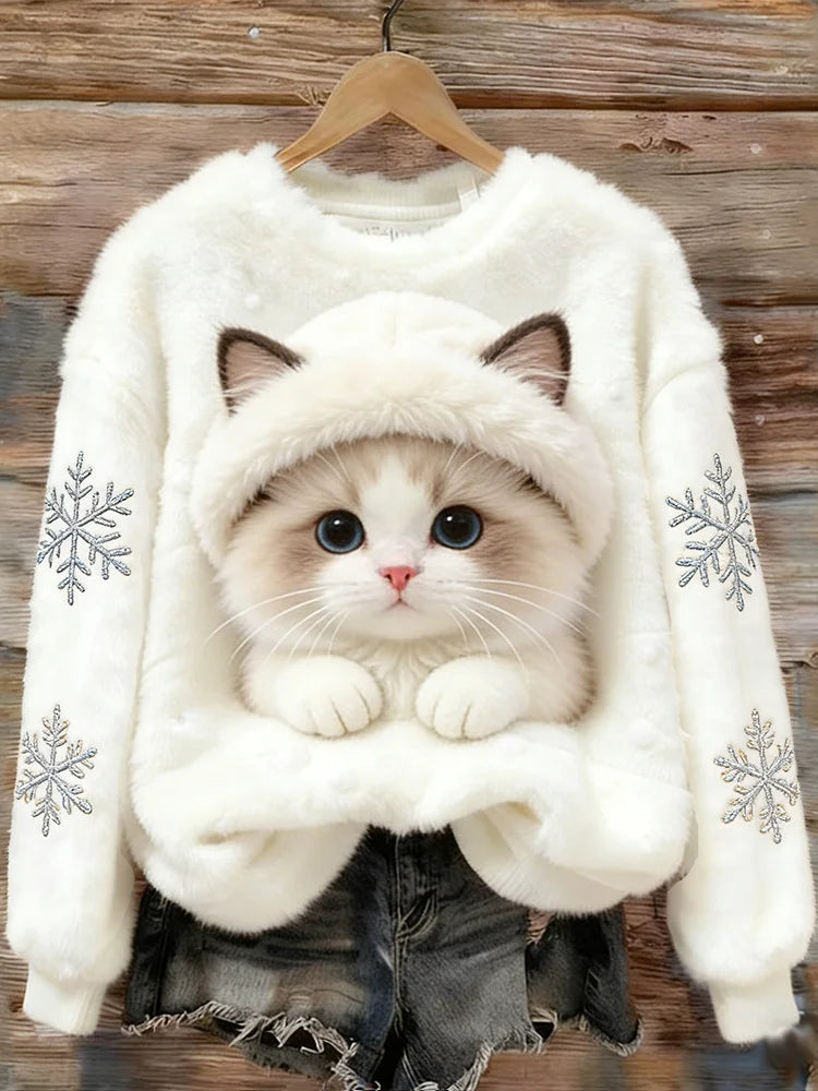 Nysiah | Cat Motif Sweatshirt