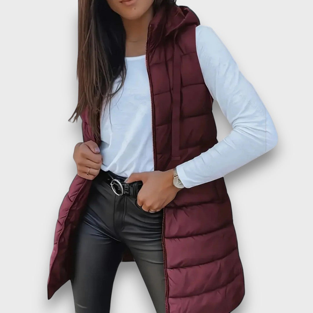 Kaira | Casual sleeveless hooded puffer vest