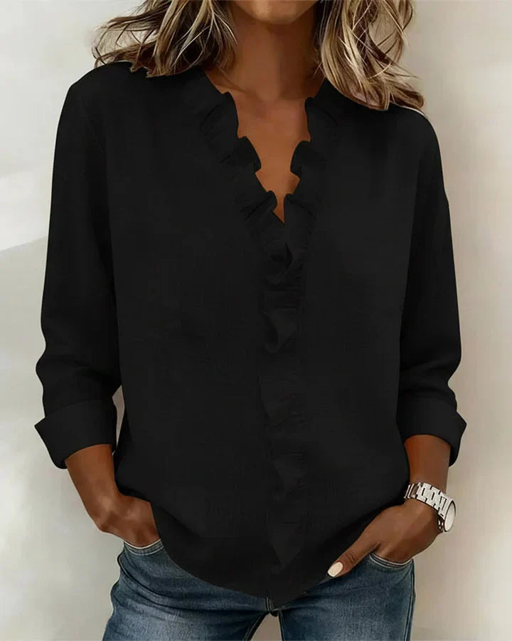 Aletta | V-Neck Blouse with Ruffles
