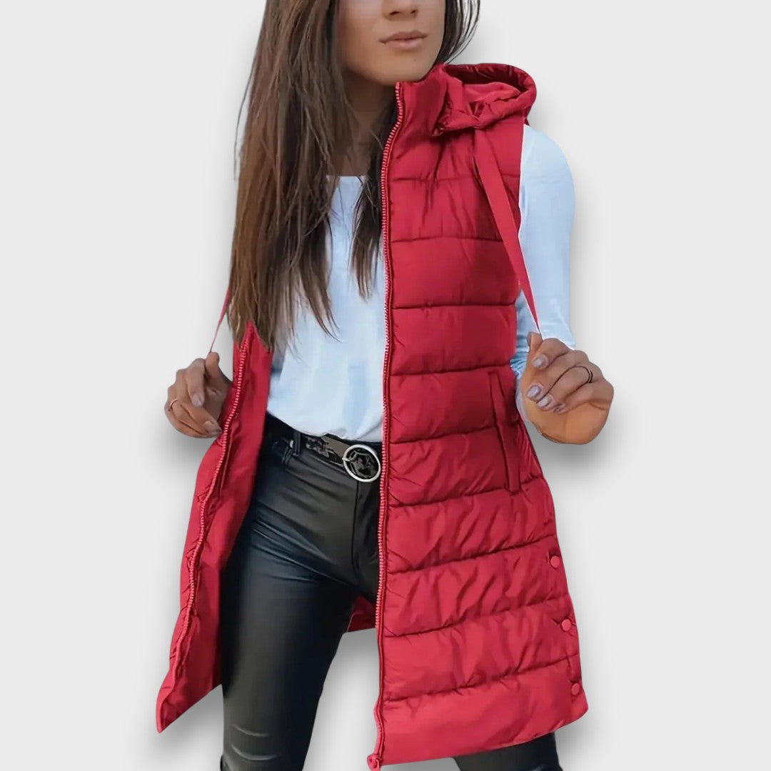 Kaira | Casual sleeveless hooded puffer vest
