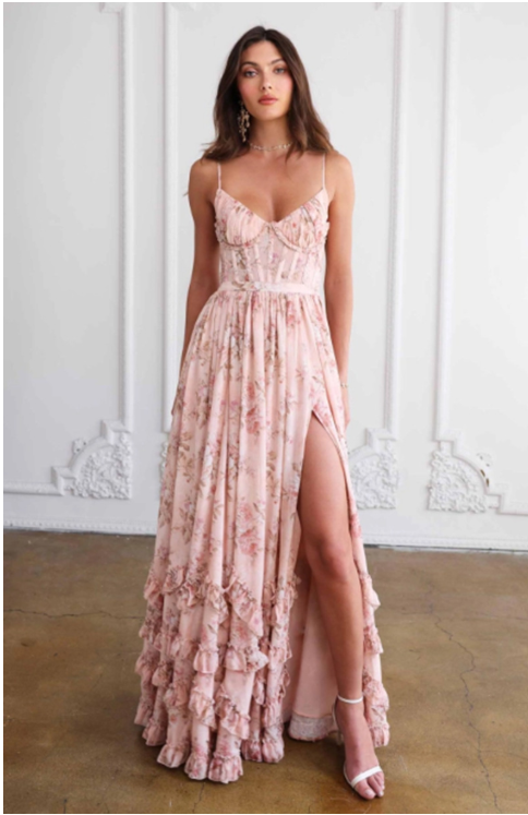 Trixina | Romantic dress with floral detail - Avery & Hart Boutique