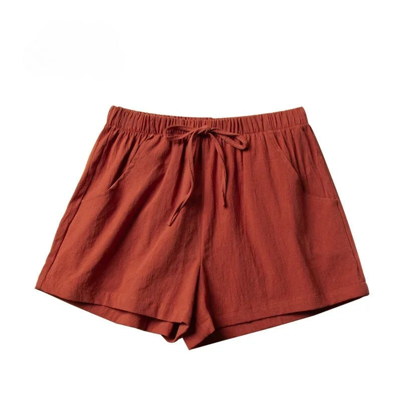 Eugenia | Solid Color Elastic Waist Shorts