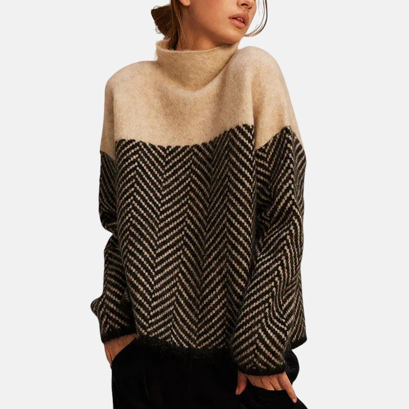 Eva | Herringbone Knit Sweater