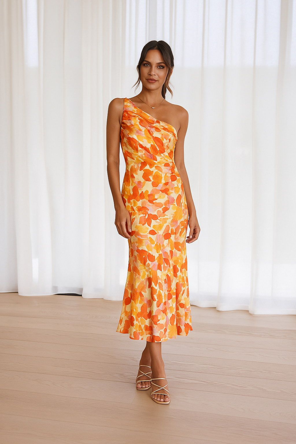 Laila | Floral Satin Dress - Avery & Hart Boutique