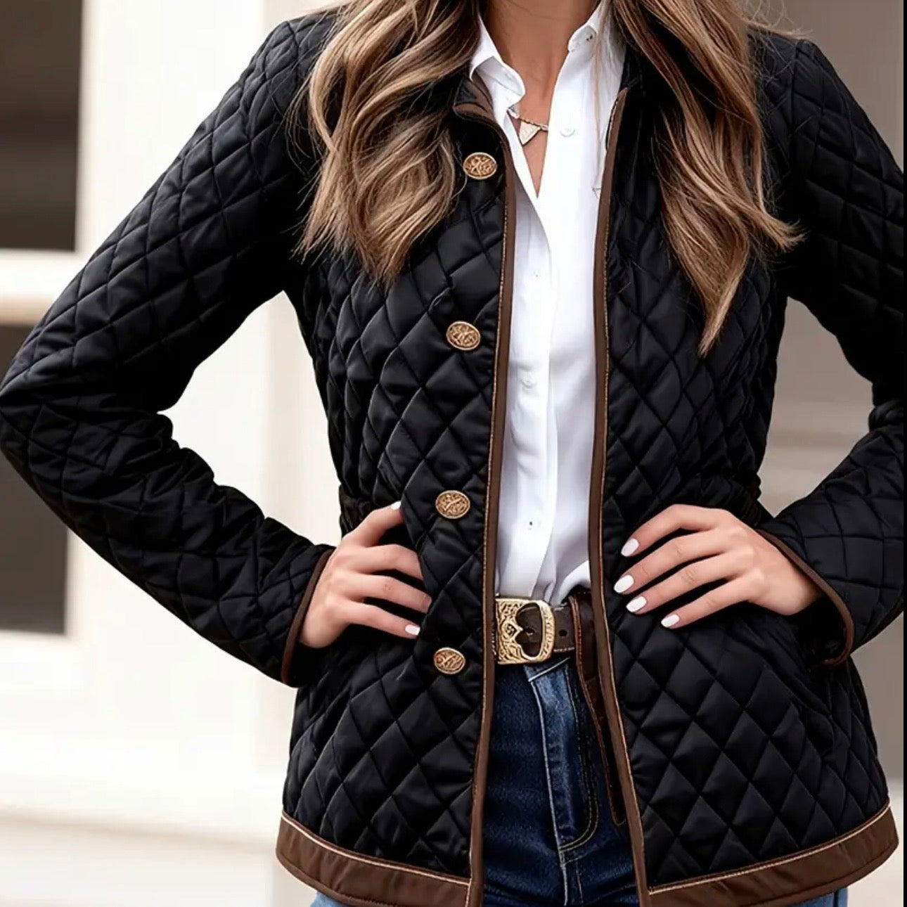 Madeline | Classic Quilted Button Jacket