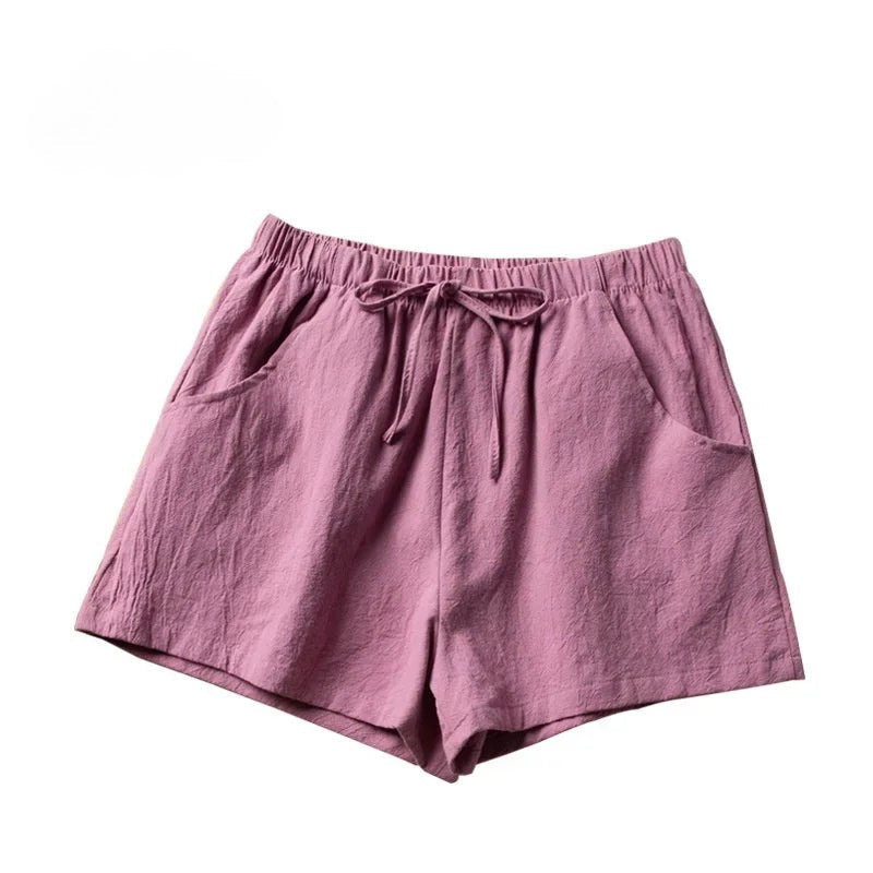 Eugenia | Solid Color Elastic Waist Shorts