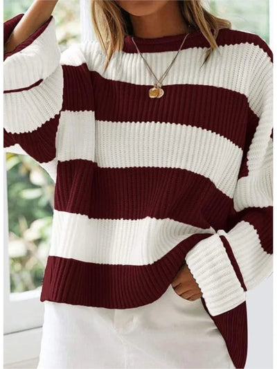 Lily | Trendy Knitted Sweater with Stripes