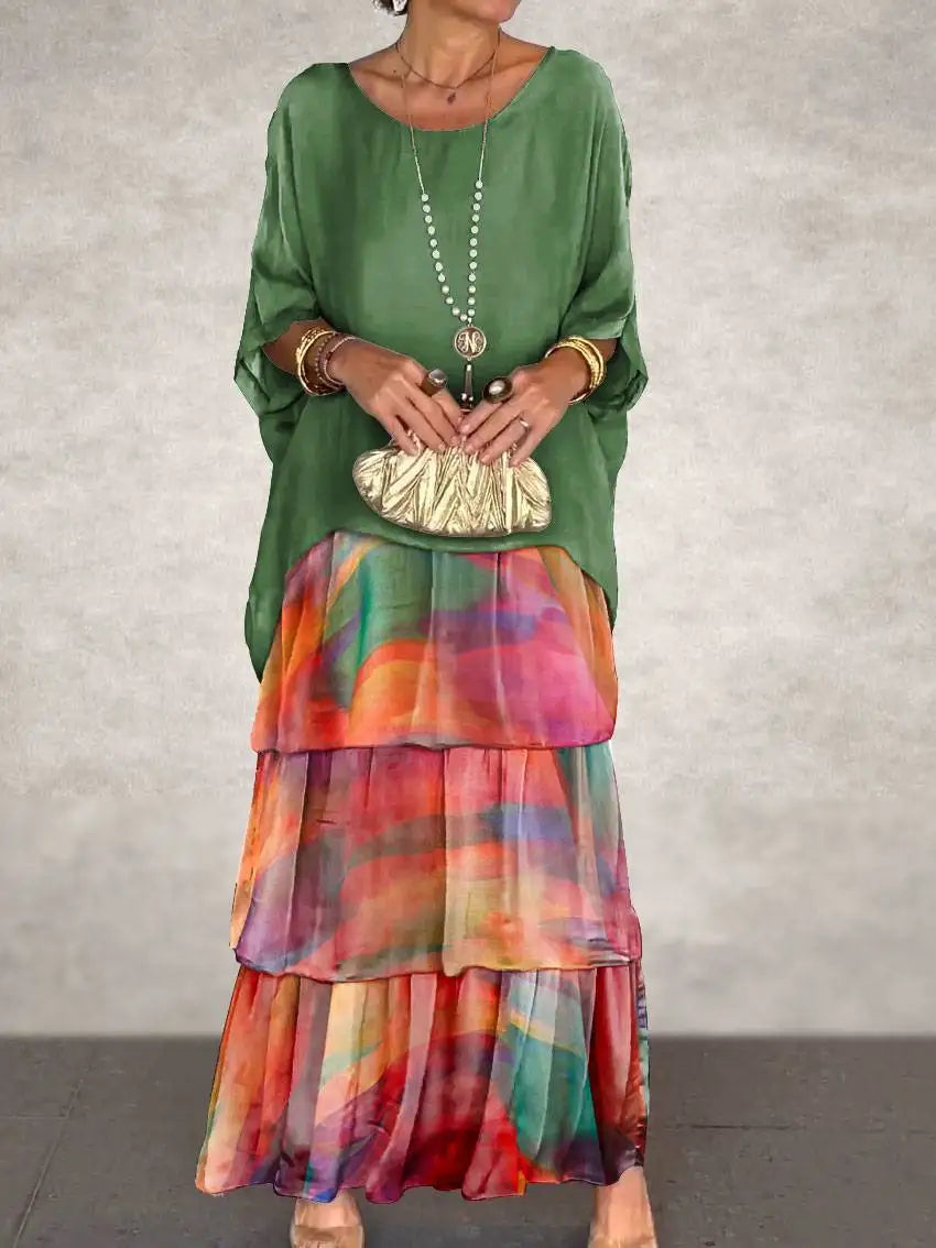 Rosina | Elegant O-Neck Ruffle Dress - Avery & Hart Boutique