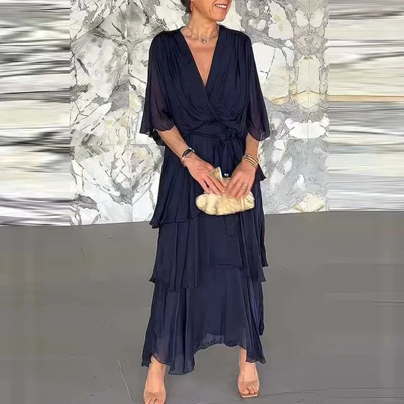 Florie | Elegant Layered Ruffle Maxi Dress - Avery & Hart Boutique