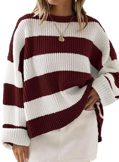 Lily | Trendy Knitted Sweater with Stripes