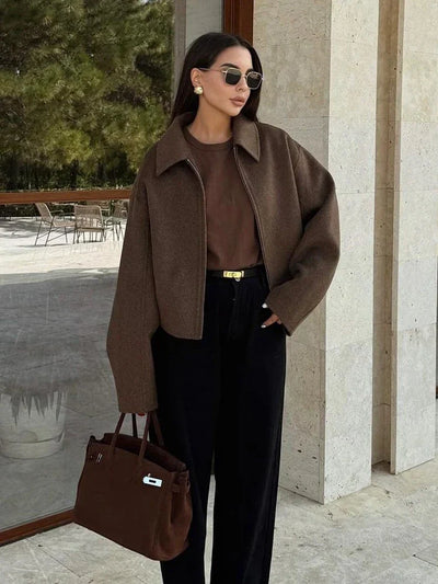 Margaret | Elegant Brown Wool Jacket