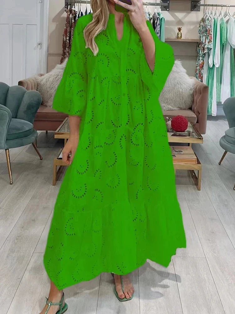 Meilin | Embroidered Maxi Dress - Avery & Hart Boutique