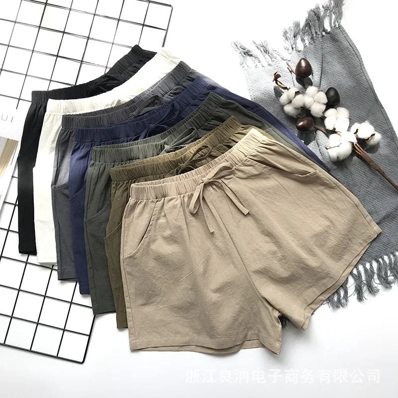 Eugenia | Solid Color Elastic Waist Shorts