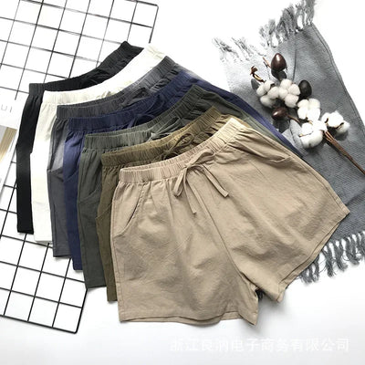 Eugenia | Solid Color Elastic Waist Shorts