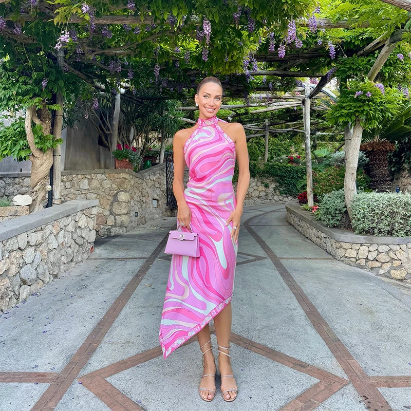 Elira | Backless Halter Maxi Dress - Avery & Hart Boutique