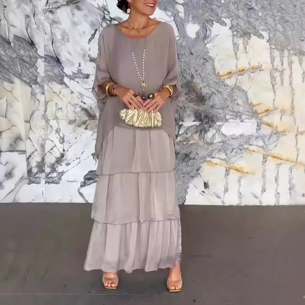 Rosina | Elegant O-Neck Ruffle Dress - Avery & Hart Boutique