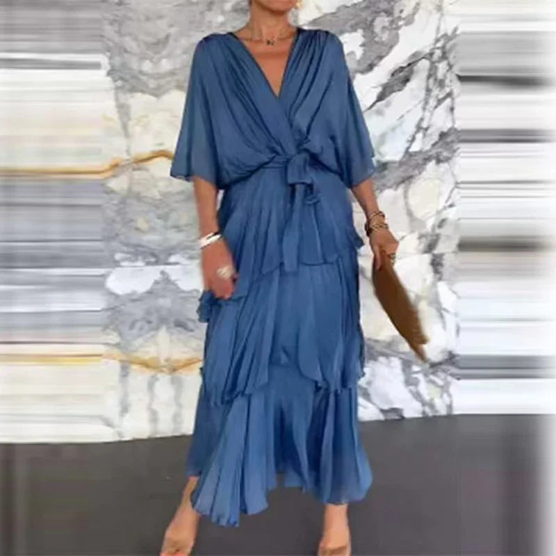 Florie | Elegant Layered Ruffle Maxi Dress - Avery & Hart Boutique