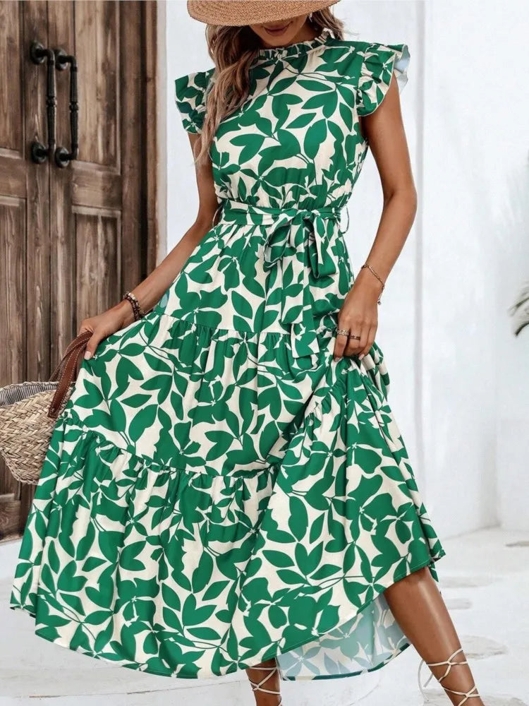 Atima | Elegant Floral Midi Dress - Avery & Hart Boutique