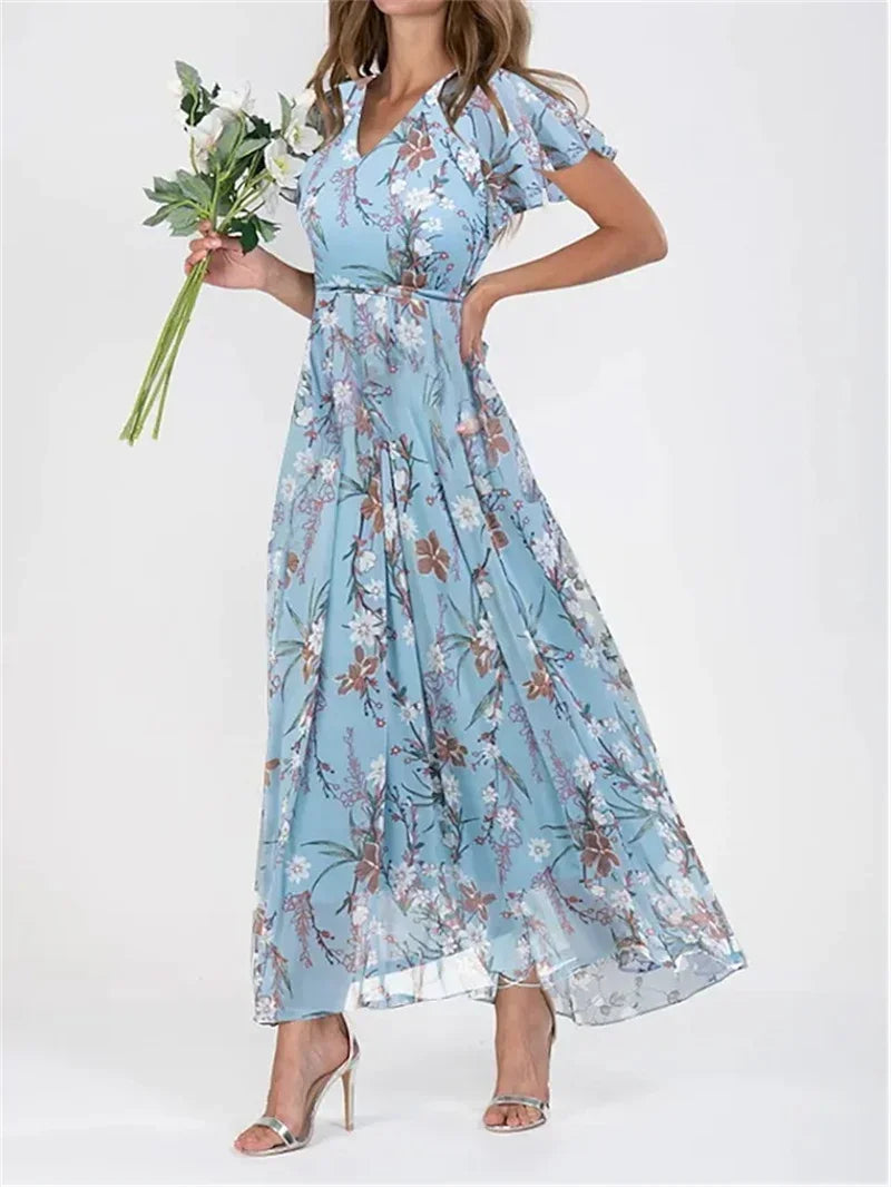 Denice | Sweet Floral V-Neck Dress - Avery & Hart Boutique