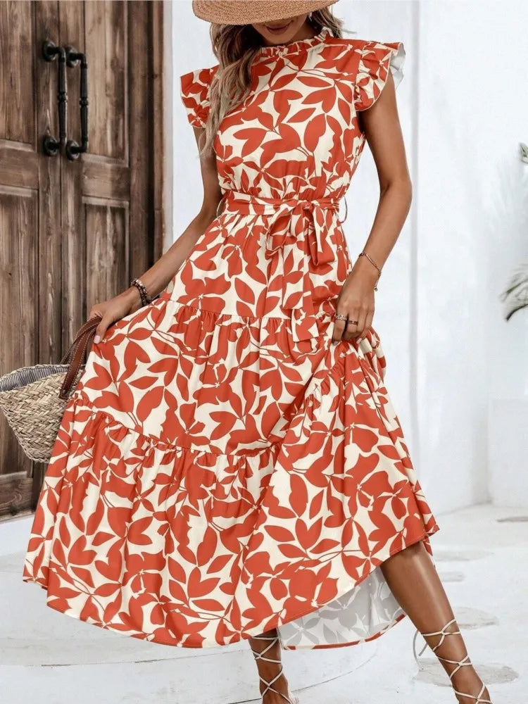 Atima | Elegant Floral Midi Dress - Avery & Hart Boutique