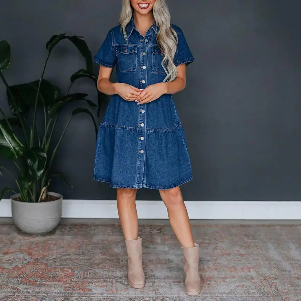 Lou | Denim Dress with Pockets - Avery & Hart Boutique