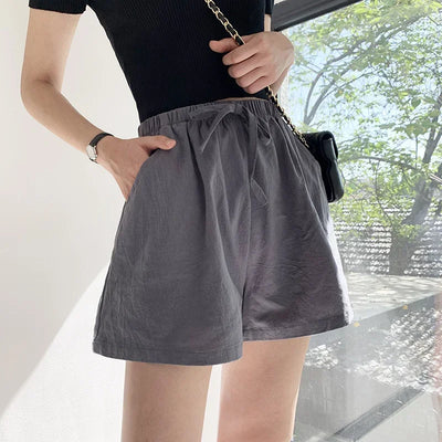 Eugenia | Solid Color Elastic Waist Shorts