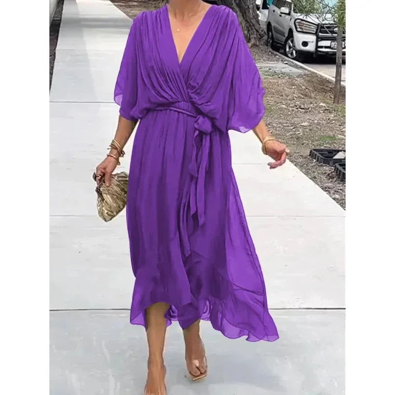 Sanya | Dress with flowing sleeves - Avery & Hart Boutique