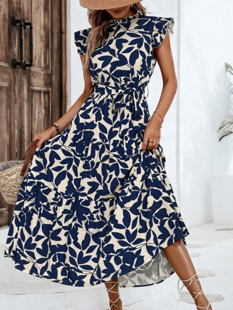 Atima | Elegant Floral Midi Dress - Avery & Hart Boutique