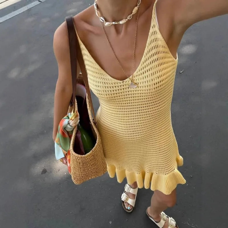 Queenie | Delicate Ruffle Mini Dress - Avery & Hart Boutique