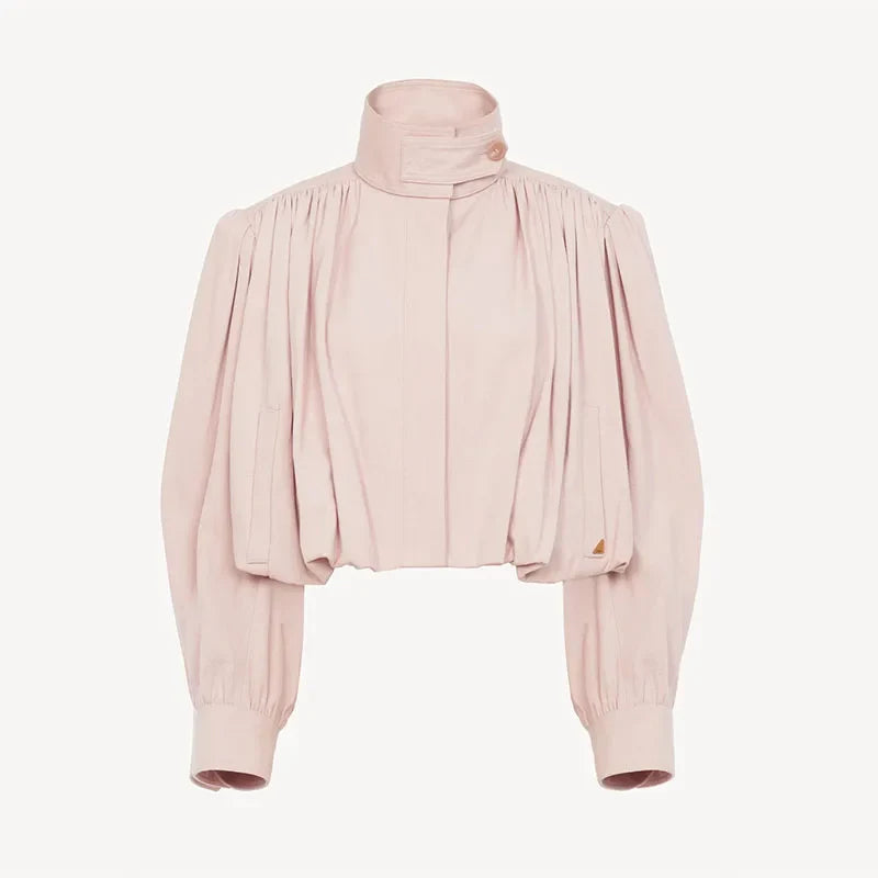 Frieda | Trendy Pleated Puff Sleeve Jacket