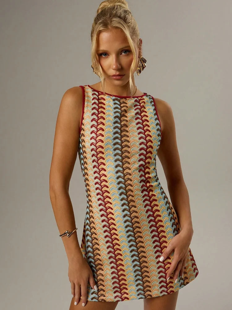 Giana | Sunset Waves Mini Dress - Avery & Hart Boutique