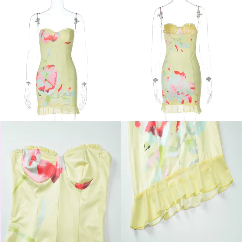 Kim | Yellow Floral Dress - Avery & Hart Boutique