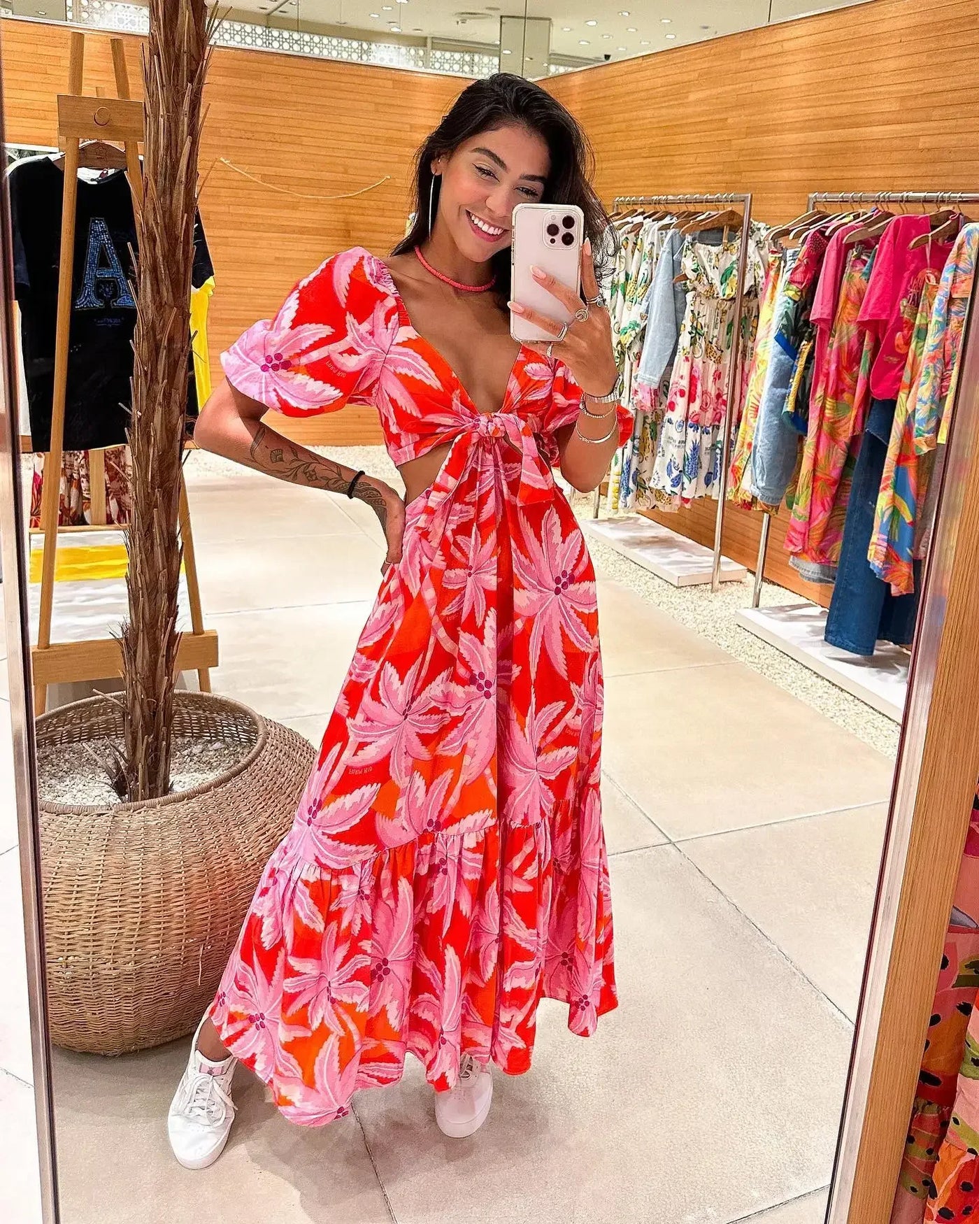 Celeste | Deep V Long Dress - Avery & Hart Boutique