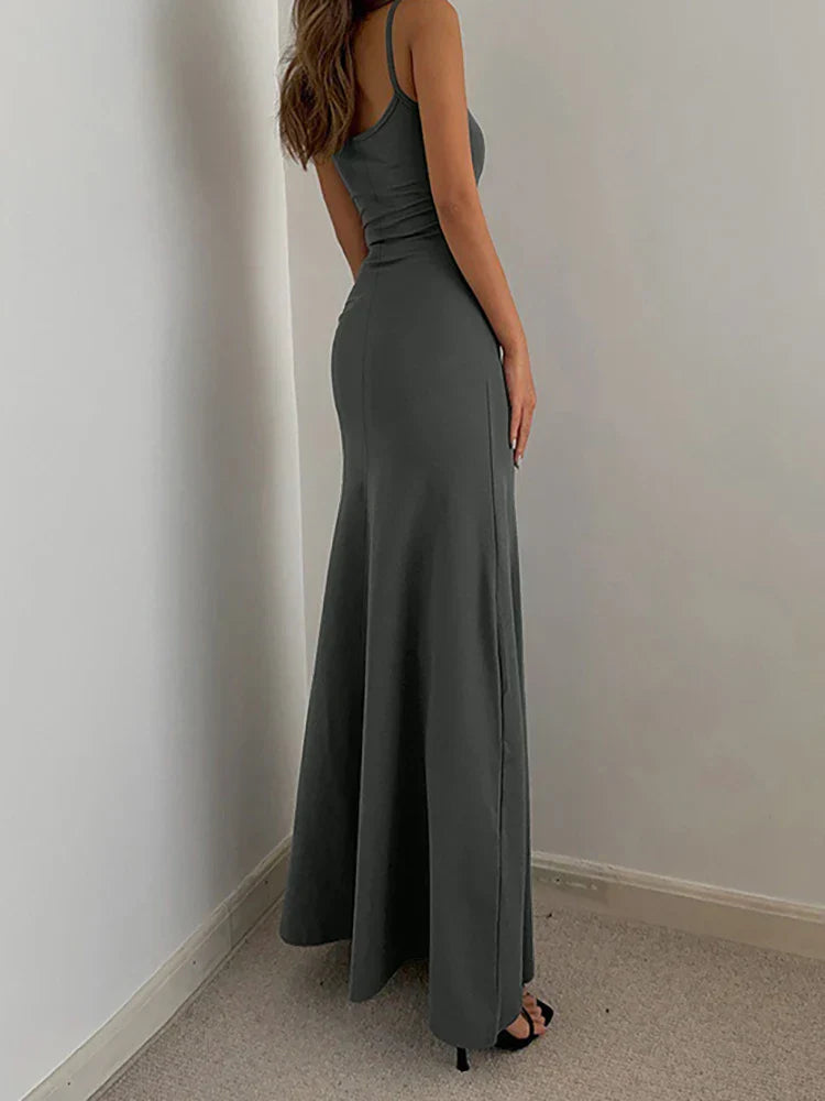 Chloe | Sleek Spaghetti Maxi Dress - Avery & Hart Boutique