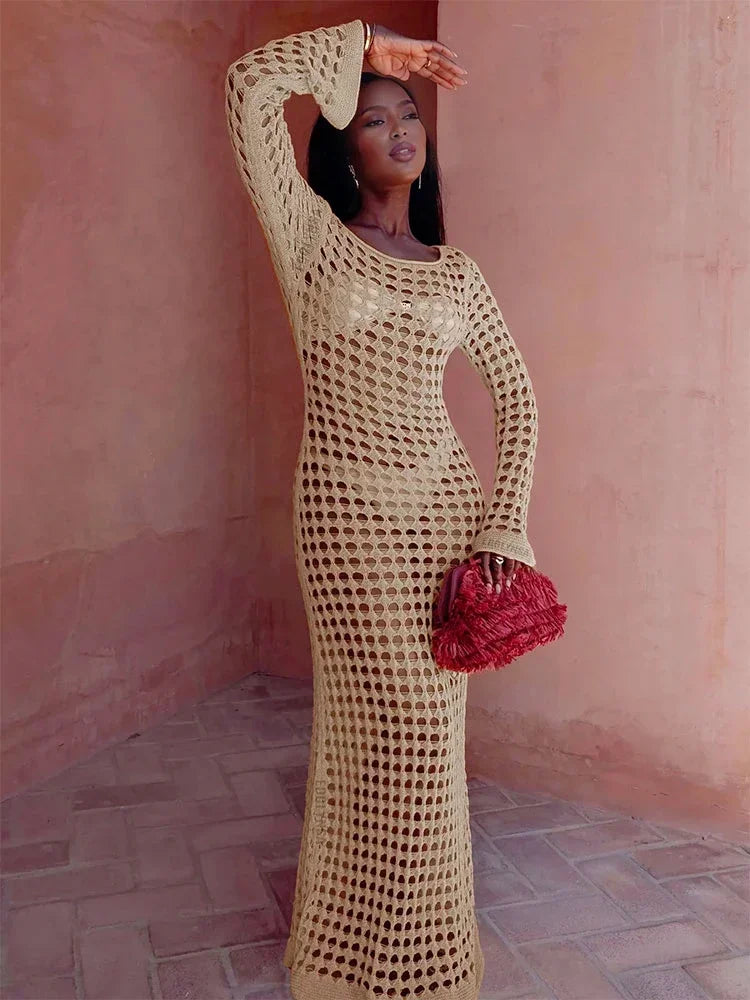 Portia | Maxi Dress with Bell Sleeves - Avery & Hart Boutique