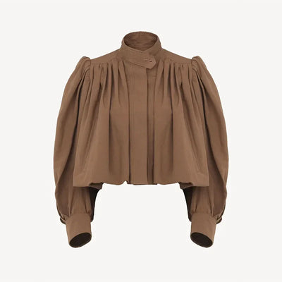 Frieda | Trendy Pleated Puff Sleeve Jacket