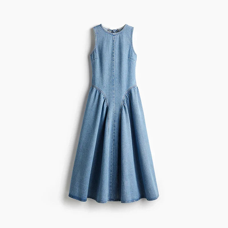 Petra | Open-Back Denim Dress - Avery & Hart Boutique