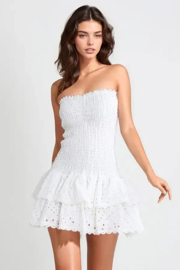 Anaya | Ruffle Mini Dress - Avery & Hart Boutique