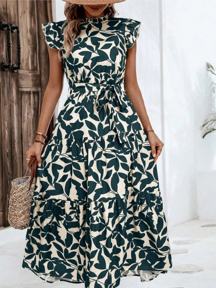 Atima | Elegant Floral Midi Dress - Avery & Hart Boutique